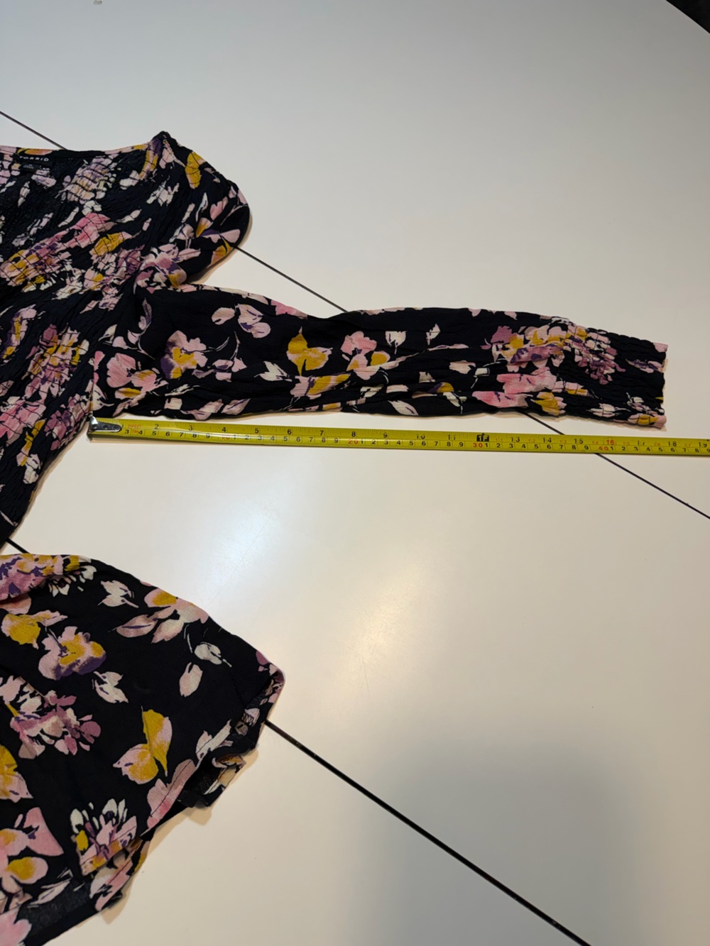 Torrid babydoll size 0 long sleeve black floral pink orange - Picture 5 of 7